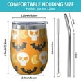 thumbnail image 5 of Halloween Pattern 12oz Stainless Steel Insulated Wine Tumbler with Lid and Straw – Double Wall Vacuum Mug for Hot & Cold Drinks, 304 Steel Interior, Sweat-Free Design. Trick or Treat !, 5 of 5