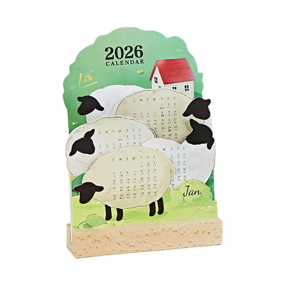 BinKFF Small Desk Calendar 2026 - Funny Calendar 2026 For Decor Table - Small Desk Calendars - Mini Cute Calendars - Animal Themed Monthly Planner for Home, Office, or Classroom Display