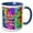 Blue/White, variant on 3drose, Neon Butterflies and Rainbows 1st Birthday, 15oz Mug