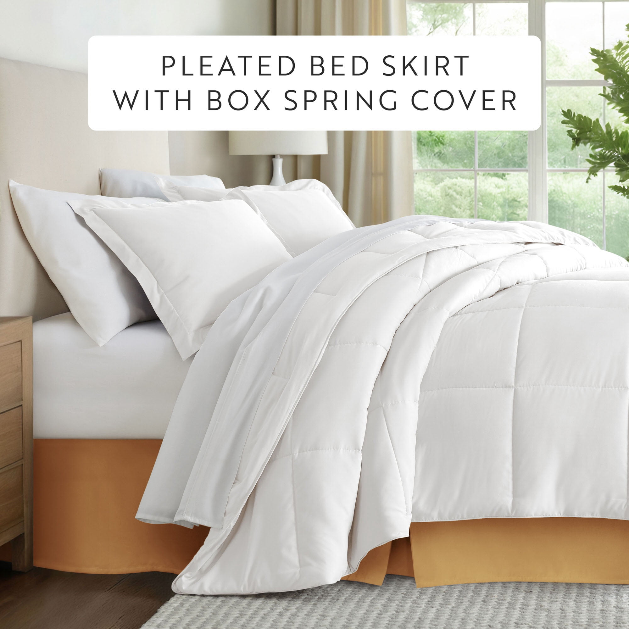 Noble Linens Gold Pleated Dust Ruffle Bed Skirt, Full