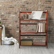 3-Shelf Folding Stackable Bookcase 27.5 Wide-Walnut