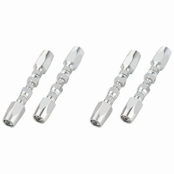 4pcs Hydraulic Hose Repair Kit, Reusable, 2-Wire Reusable Hydraulic Repair Fitting 1/4Inch,4 x Reusable Hydraulic Fittings,As Shown