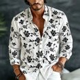 thumbnail image 2 of Bxsruta Men's Shirt Embroidered Long Sleeve Button Down Casual Vacation Tops, 2 of 6