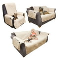 thumbnail image 5 of PETMAKER Waterproof Nonslip 3-Cushion Couch Cover for Pets (Tan), 5 of 6
