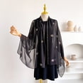 thumbnail image 4 of OIOLOYJM Women's Chiffon Shawl Summer Casual Elegant Lightweight Party Wrap for Wedding & Evening Dress Black, 4 of 4