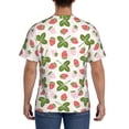 thumbnail image 3 of Bixox Men's Strawberry Floral Printed Short Sleeve Skinny Athletic T-Shirt, 3 of 6
