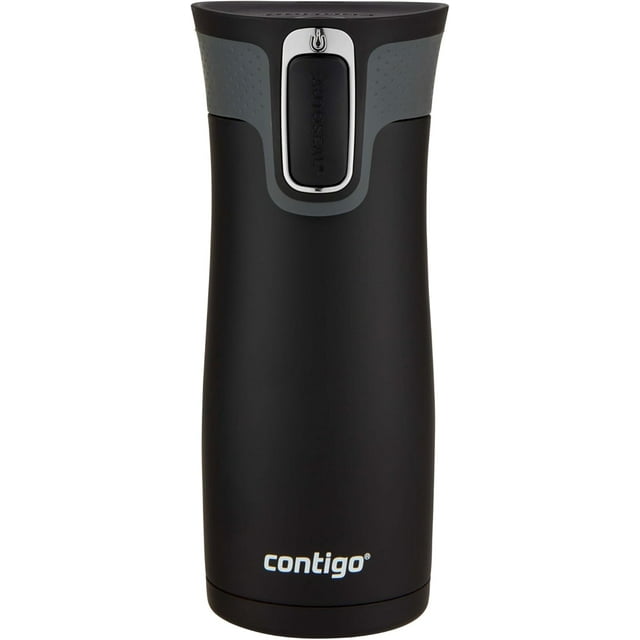 Contigo West Loop 2.0 Stainless Steel Travel Mug with Spill-Proof Lid, Vacuum-Insulated Reusable Cup Coffee and Tea, 16 oz (473 mL), Matte Black - Keeps Drinks Hot up to 5 Hours