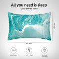 thumbnail image 4 of Disketp Teal Turquoise 1 Satin Pillowcase for Hair and Skin - Satin Pillow Cases Standard Size 20x30 inches with Zipper,Gifts for Women Men (without pillow core), 4 of 6