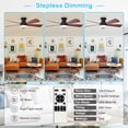 thumbnail image 3 of Modern Ceiling Fan with Light: 42-Inch Black Small Fans for Bedroom Indoor Outdoor - Dimmable Low Profile Ceiling Fans with Remote Control Flush Mount 5 Reversible Black Blades 6 Speeds Timer, 3 of 10