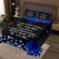 thumbnail image 2 of Erosebridal Romantic Valentines Coverlet Set Queen, Chic Rose Bedding Set, Black, Navy, 2 of 5