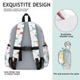 thumbnail image 5 of White Dinosaurs Space Pattern Cute School Backpack with Padded Back and Adjustable Shoulder Straps 13.4"x11"x4.7", 5 of 5
