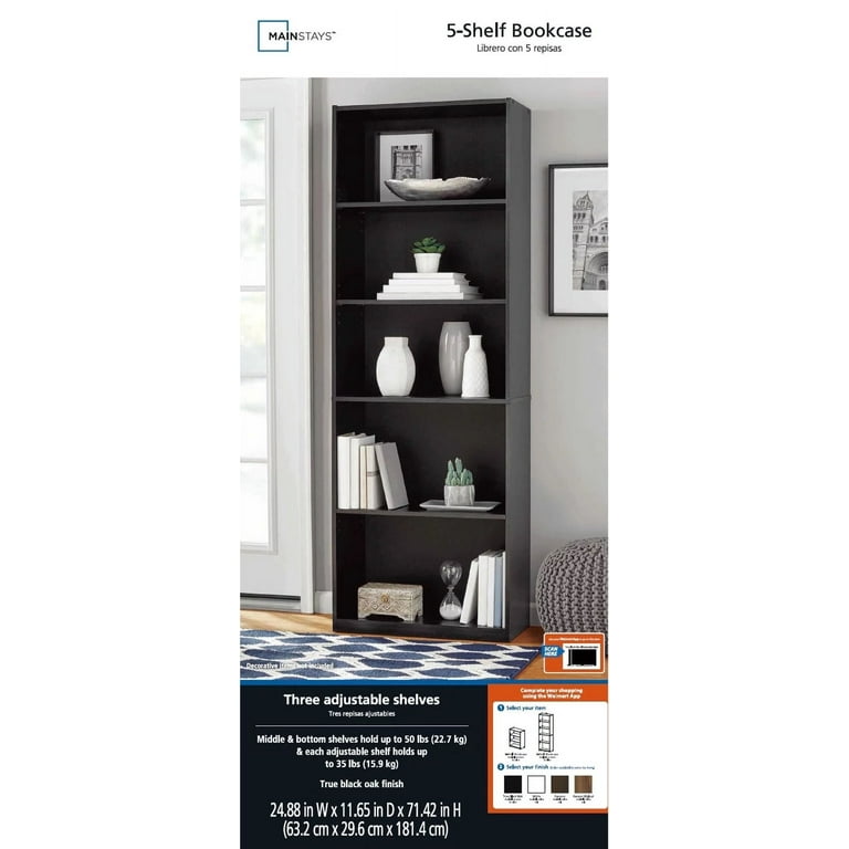 Mainstays expandable 2024 5 shelf bookcase