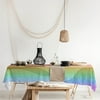 ArtVerse Ombre Hand Drawn Waves Rectangle Tablecloth - 58 x 102 Pastel Rainbow