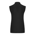 thumbnail image 6 of ManxiVoo Women Autumn Round Neck Check Pocket Short Sleeved Knitted Sweater Cropped Pullover Slim Sleeveless Turtleneck for Base Layer Comfort XL Size Black, 6 of 9