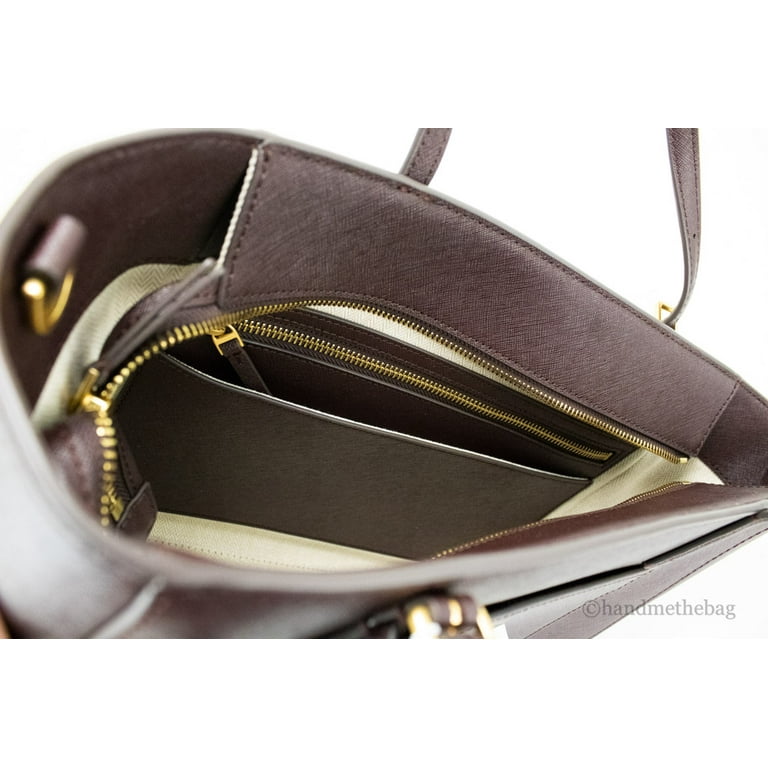 Tory Burch Emerson Saffiano Leather Mini Top Zip Tote Handbag