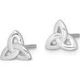 thumbnail image 2 of Sterling Silver Rhodium-Plated Trinity Symbol Post Earrings (7 X 8) Made In Thailand qe8787, 2 of 5
