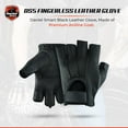 thumbnail image 2 of Daniel Smart Women’s Leather Gloves – Aniline Goat Leather - Fingerless Motorcycle Gloves with Perforated action and Gel Palm, 2 of 6