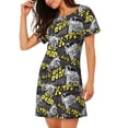 thumbnail image 2 of Fotbe White Retro Off-Road Vehicle Bata de Dormir para Mujer con Estampado, Camisón de Algodón de Manga Corta, Ropa de Dormir Casual, 2 of 6