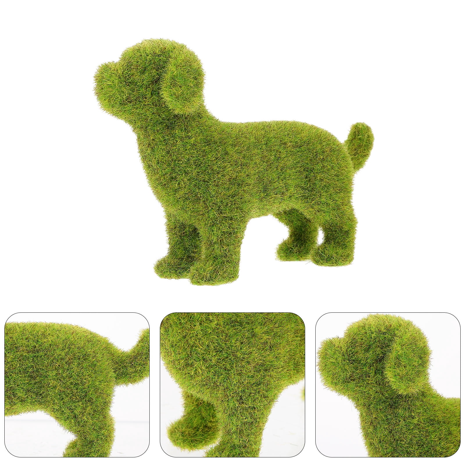 Dog Flocking Animal Statue Decorations Garden Outdoor Lawn Lifelike Statues Puppy Decor Ornament Flocked Pet Sculpture