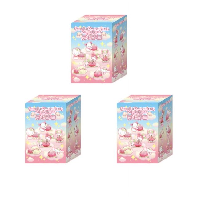 Sanrio Vitality Peach Paradise Series caja ciega Pvc Hello Kitty Cinnamoroll estatuilla Kawaii juguetes coleccionables para niñas Navidad