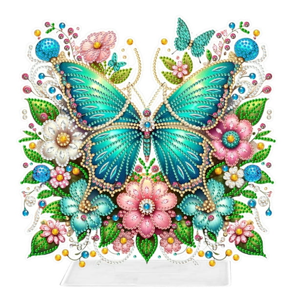 Kits Arte Diamantes Escritorio Plantas Acrílicas Mariposas Con Formas Especiales para Adultos