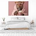 thumbnail image 6 of Mudket Leopard with Pink Glasses & Hot Cocoa Canvas Wall Art, Funny Glam Fashion Wall Art for Bedroom Print for Girls Apartment Home Decor , Framed Ready to Hang - 12"L x 8"W, 6 of 9
