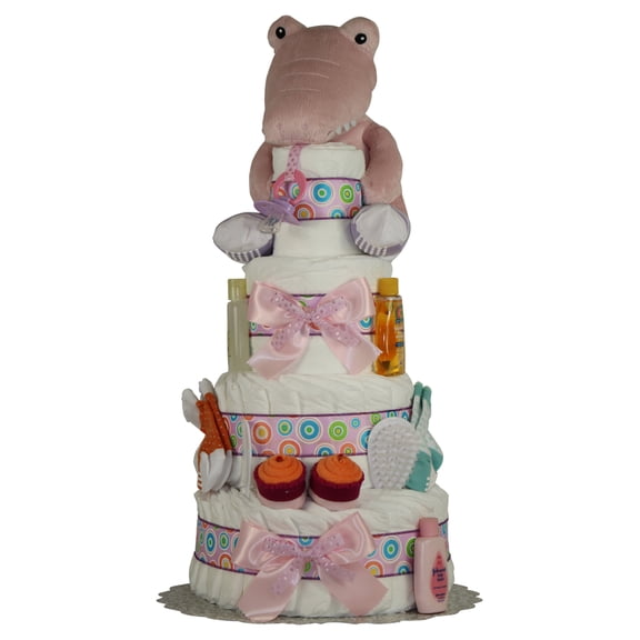 Croc in Socks Girls Diaper Cake