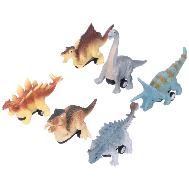 Coche de tracción hacia atrás de dinosaurio, 6 piezas de coche de tracción hacia atrás de dinosaurio, juguetes para niños, coche de tracción hacia atrás de alta capacidad