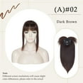 thumbnail image 4 of MY-LADY Clip In Remy Topper Hairpiece With Bangs Human Hair Clip On Toupee Wispy Bangs For Women Middle Part With Hair Loss Thinning Hair #02 Dark Brown, 4 of 8