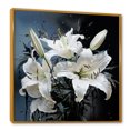 thumbnail image 2 of Designart "Charm Of Pure White And Blue Lilies I" Lilies Floater Framed Canvas Art Print, 2 of 5