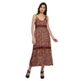 thumbnail image 5 of Moomaya Printed Long Maxi Dress For Women Sleeveless V-Neck Casual Flair Kurta, 5 of 6