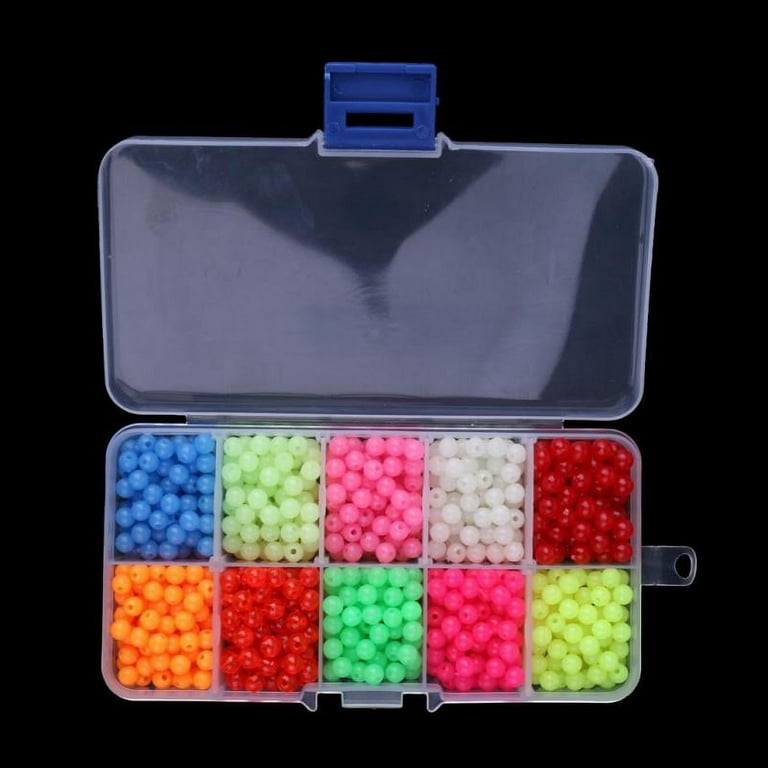 1 Box of Plastic Luminous Round Beads Fishing Lures Fishing Bead