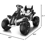 TOKTOO 24 Volt Ride On Toys for Big Kids, Kids Ride On ATV with 4 Motors, Remote Control, Shock Absorber & LED Headlights, 4WD Battery Powered ATV for Kids Age 5-12, White