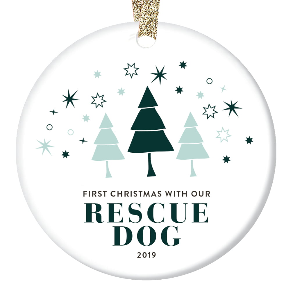 Our first Christmas together dog lady Christmas ornament