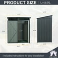 thumbnail image 5 of 5X3ft Metal Outdoor Storage Shed With Transparent plate Gray, 5 of 7