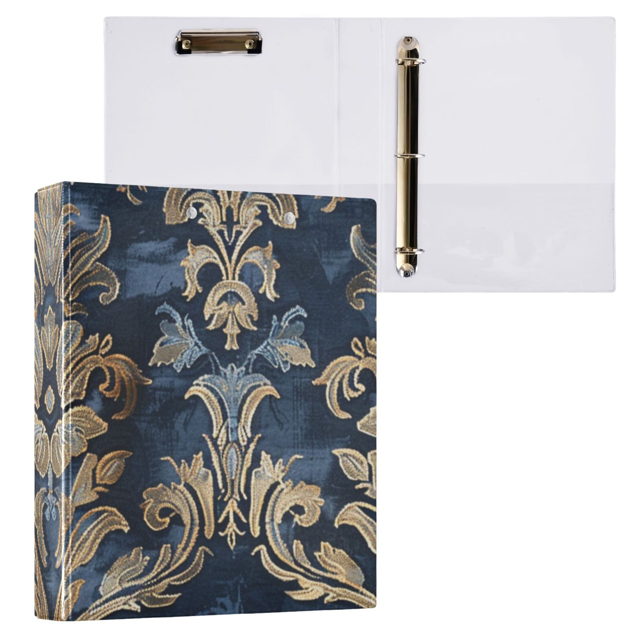 Boho Floral 3 Ring Binders 1.5 inch Hardcover File Folders with Interior Pockets A4 Size Organizer for School Office Hospital