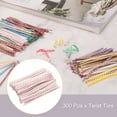 thumbnail image 3 of Uxcell 4" Cintas de papel kraft de 10 cm, cintas reutilizables para empaquetar bolsas de pastel y caramelos, blancas/rojas, 300 piezas, 3 of 6