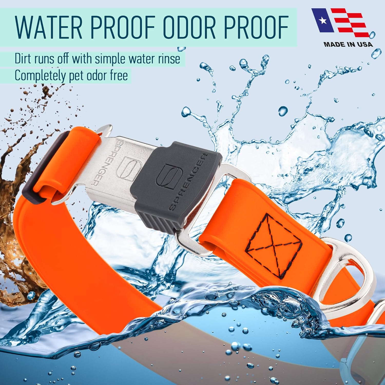 Waterproof Dog Collar with  Stainless Steel Quick Release Buckle – Heavy Duty Tactical Durable Collar for Dogs – Comfortable and Safe Pet Collar W1 L 15-25"