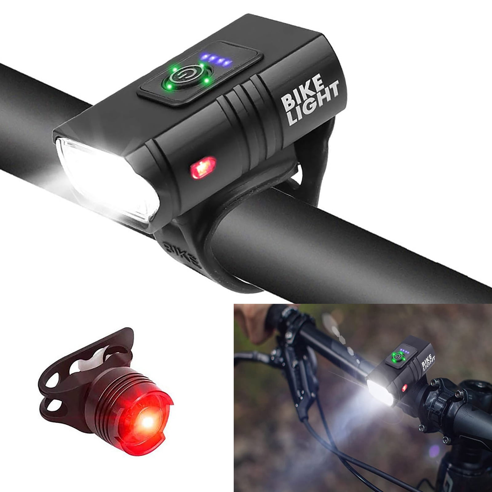 Bike Light,Super Bright Bicycle Lights 1000LM USB Rechargeable 2 LED
