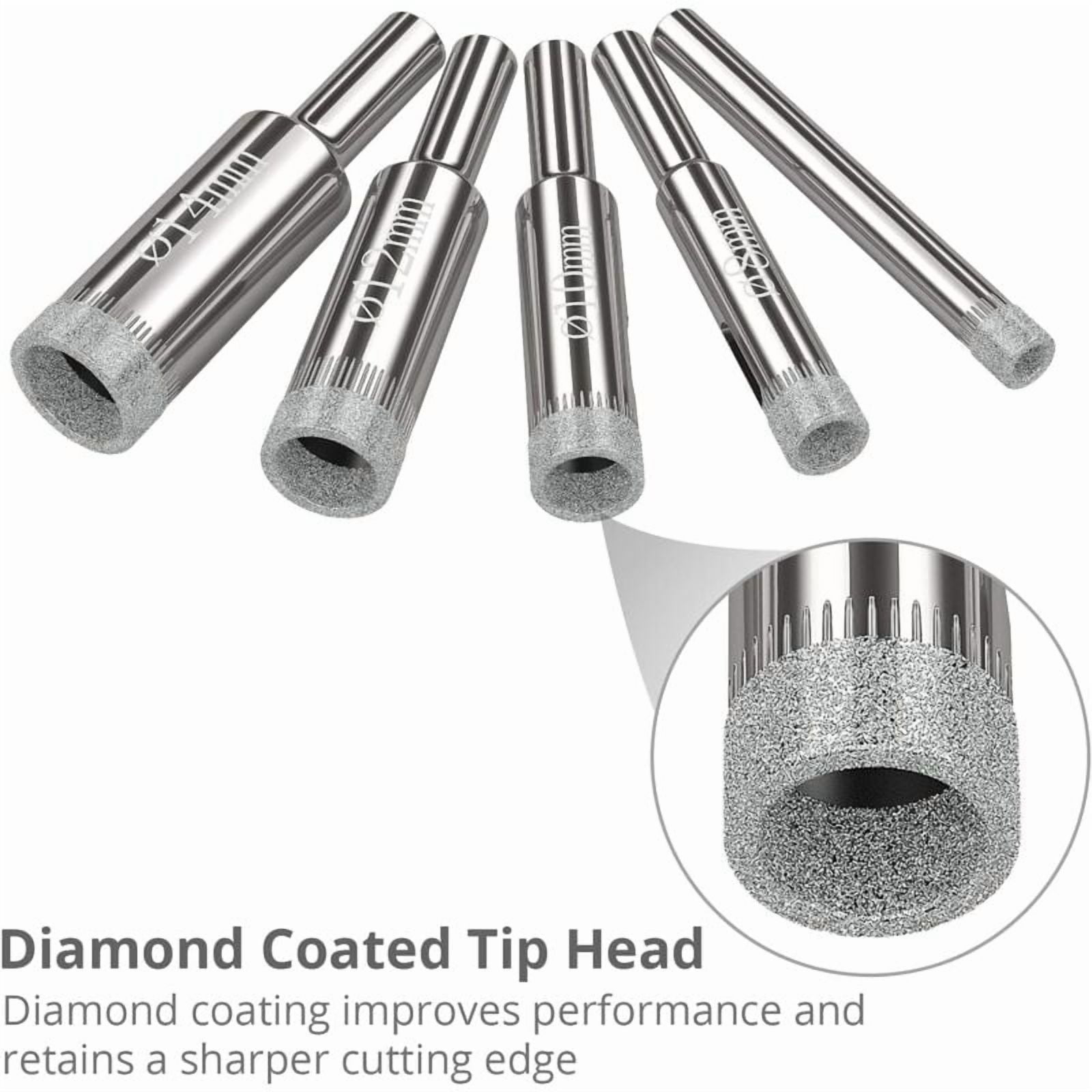 16pcs Hole Saws, Diamond Drill Bit Hole Saw 6-50mm Glass Drilling Tools Hole Saws Kit for Carbon Steel, Glass Drill, Ceramic, Porcelain, Tile, Marble