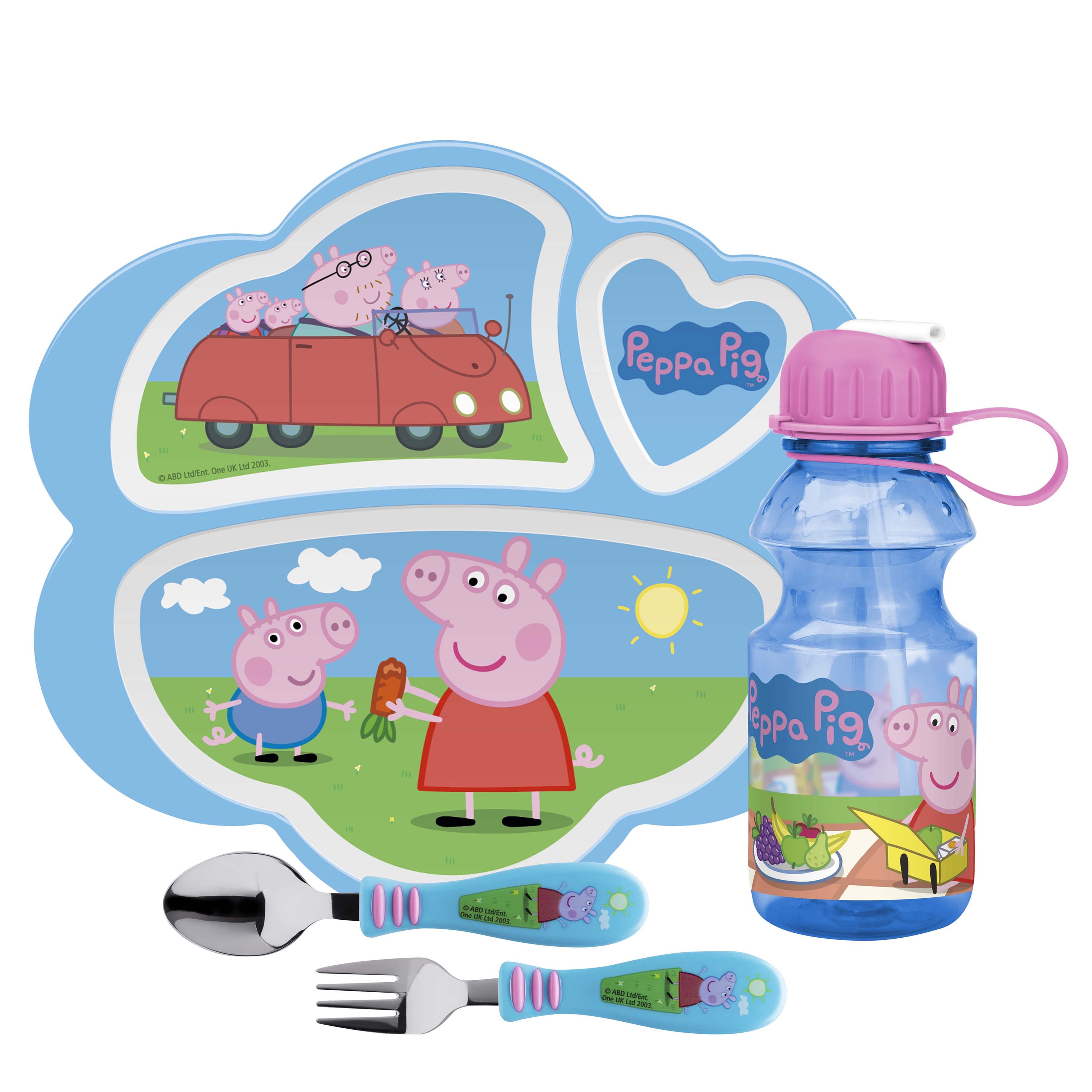 Kids Peppa Pig Dinner/Lunch Plate Green Yellow Micro Safe Toddler Mealtime Food 