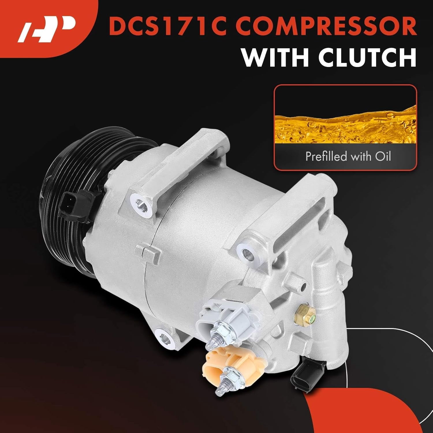 A-Premium AC Compressor with Clutch Compatible with Ford Escape 2013-2019 Transit Connect 2014-2016 L4 1.5L 1.6L