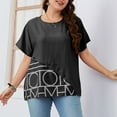 thumbnail image 4 of IROINNID Summer Oversize Tops For Women Casual Short Sleeve Round Neck Printed Loose Blouse Spring, 4 of 6