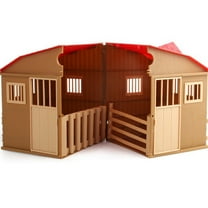 1 Set Simulation Farm Playset Kids DIY Assembly Sand Table Scene Model Toy Home Desktop Mini House
