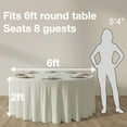 thumbnail image 2 of Urby 1pcs White Round Tablecloth Linen for Dining, Party and Events,120inch, 2 of 6