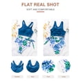 thumbnail image 6 of SHEWIN Women Bikini Sets Two Piece Swimsuits Floral Print Bathing Suits High Waisted Bikini Swimwear Racerback Tops with Bottom Blue US 2-4, 6 of 11