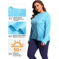 thumbnail image 4 of Charmo Womens Plus Size Long Sleeve Rash Guard Top UPF 50+ Swimsuit Swim Shirt, 4 of 6