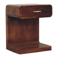 thumbnail image 3 of Artisan Furniture Solid WoodChestnut T-Bar Rounded Bedside , Brown & 1 Drawer, 1 Shelf, 3 of 7