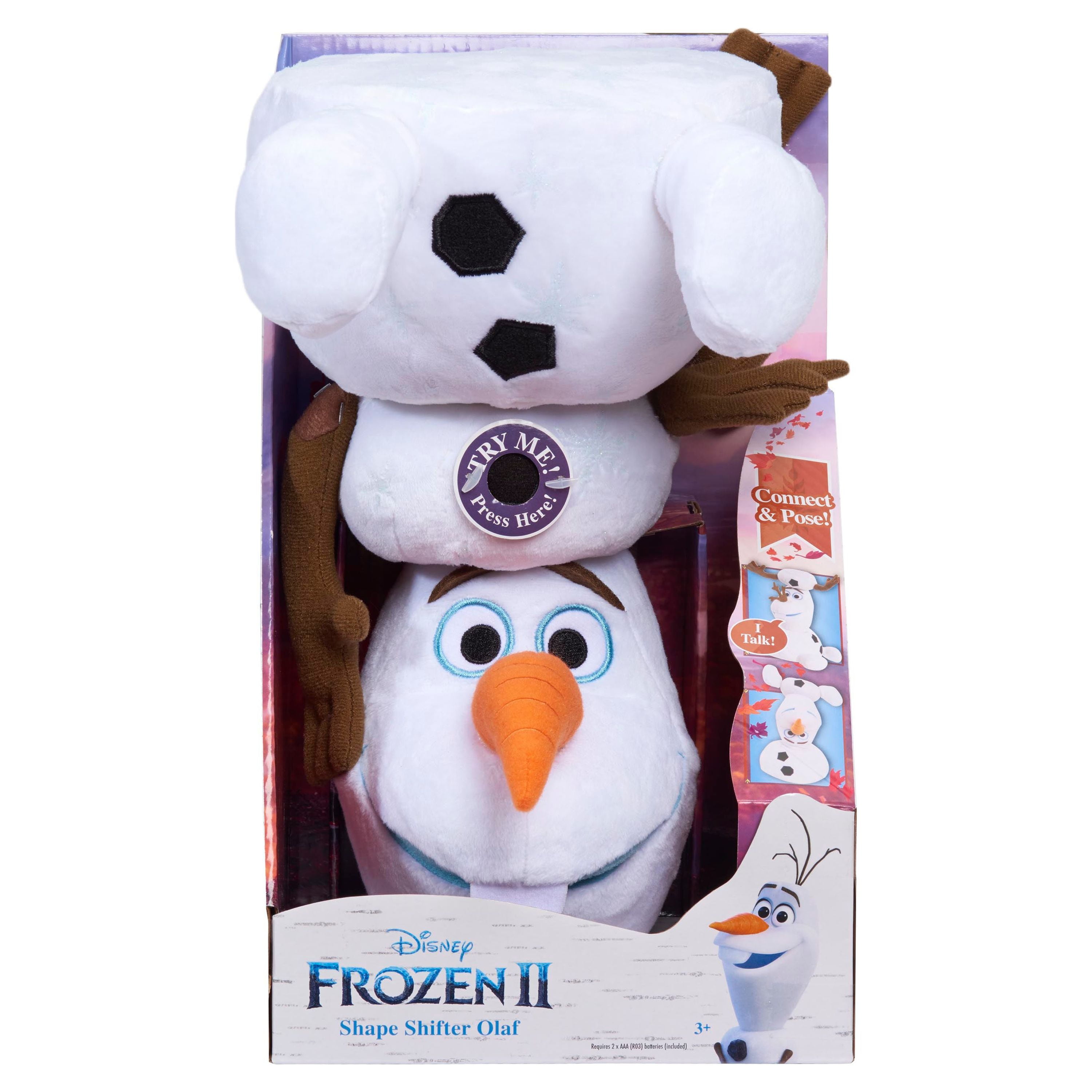Disney\'s Frozen 2 Toys Up, Kids for Shifter Gifts Shape Ages and Presents Plush, Officially Licensed 3 Olaf