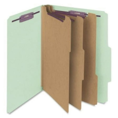 Smead SMD14091 Safe Shield 3-Divider Classification Folders Gray & Green